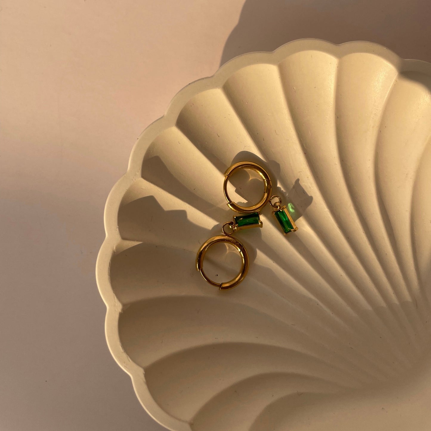 Emerald hoops