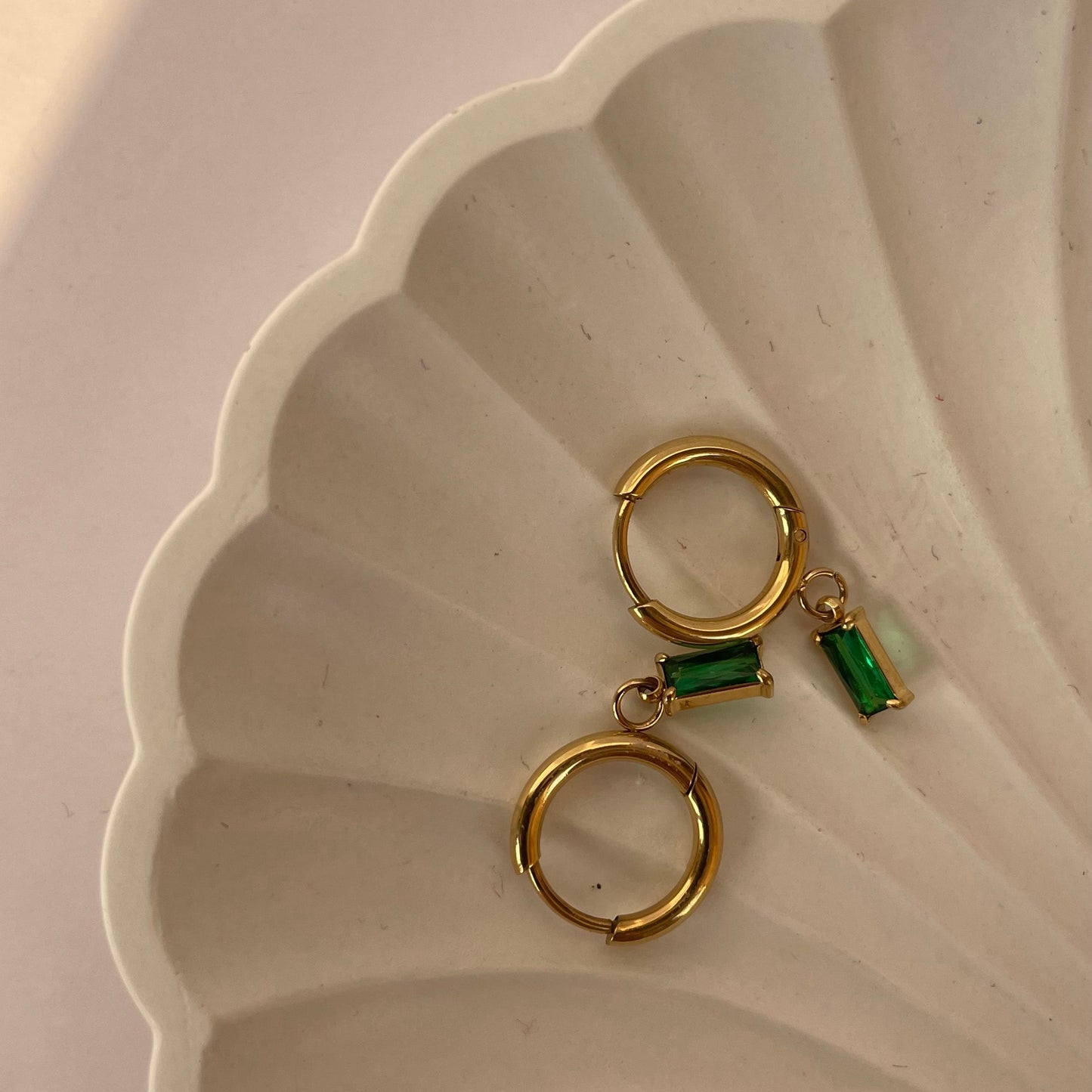 Emerald hoops