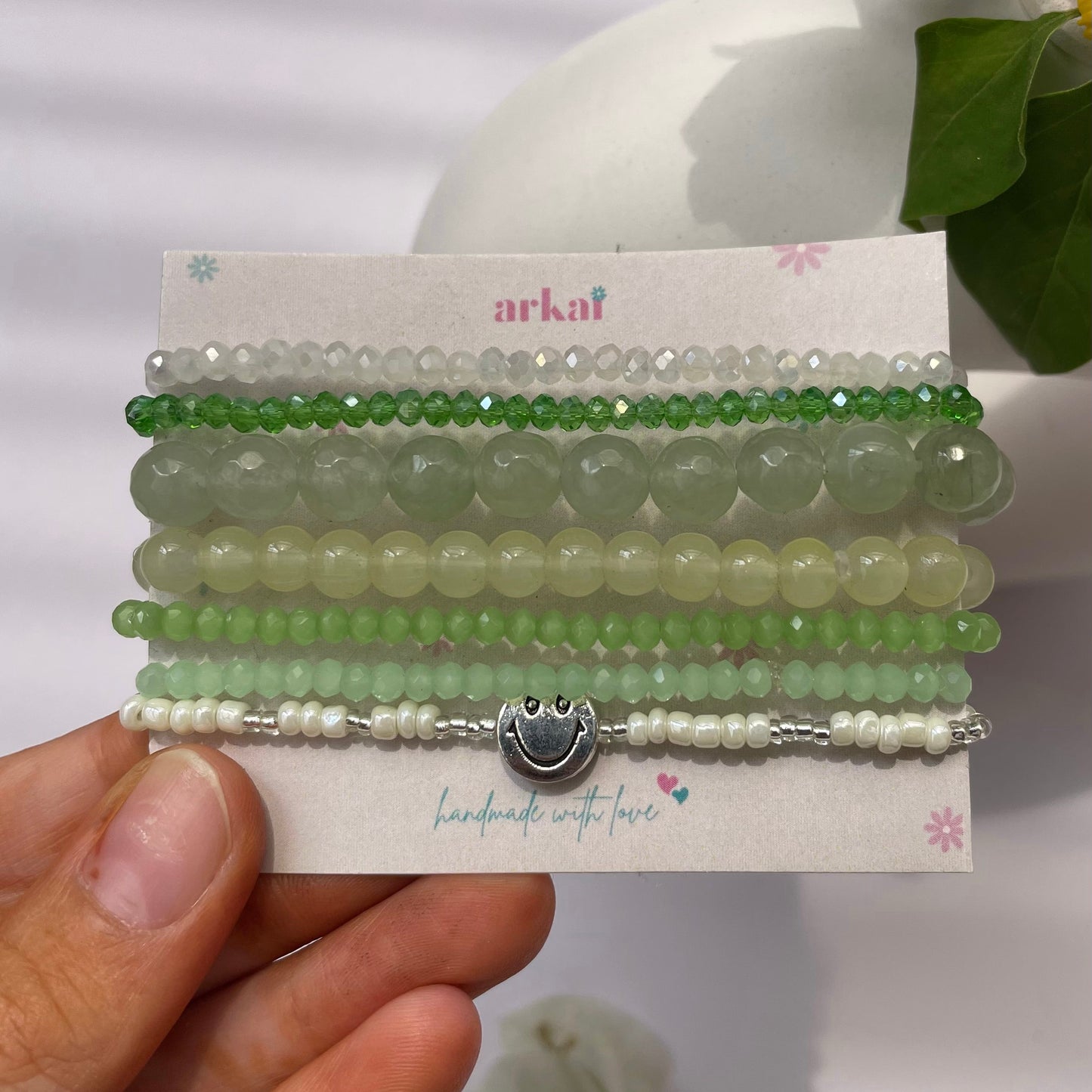 Green Harmony Bracelet Stack