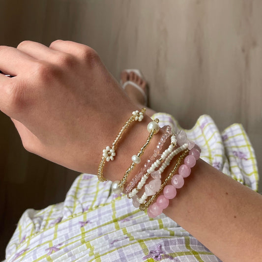 Sun kissed blush bracelet stack