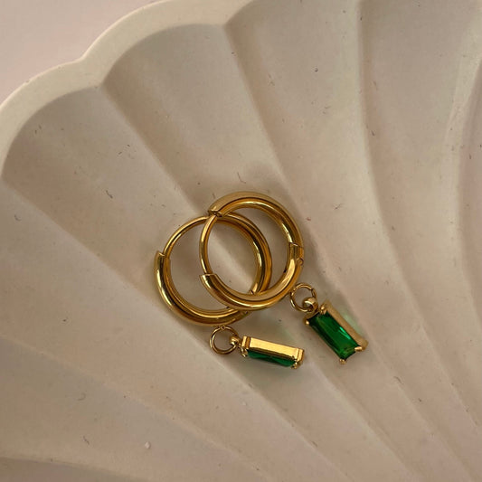 Emerald hoops