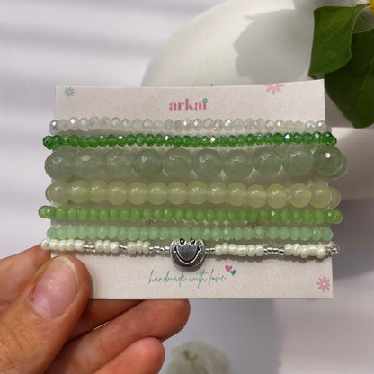 Green Harmony Bracelet Stack